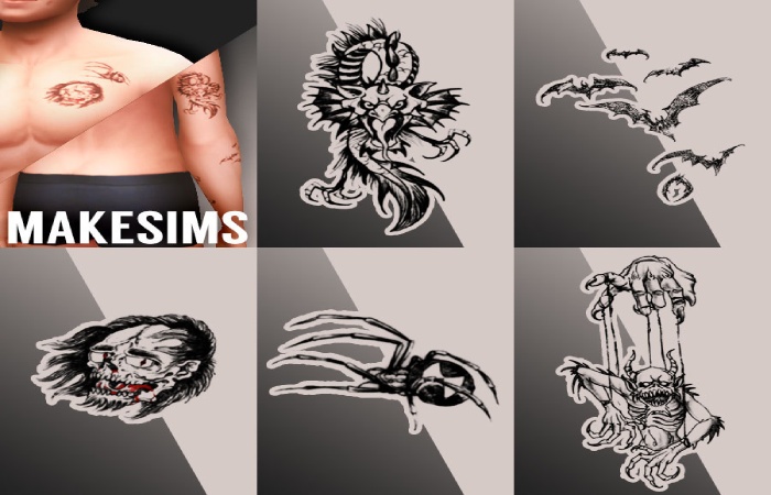 Sims 4 Eddie Munson Tattoos (1)